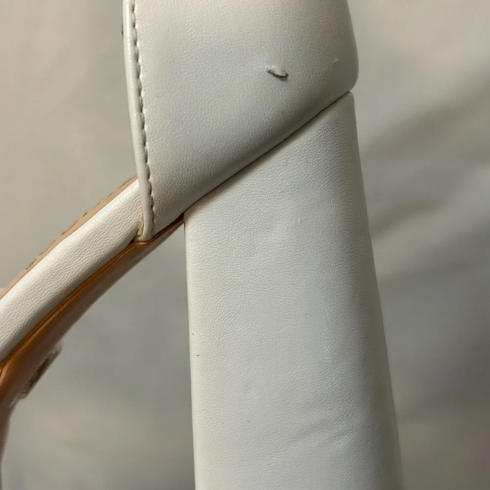 White Platform Heels with Rhinestone Charms - Picture 6 of 6